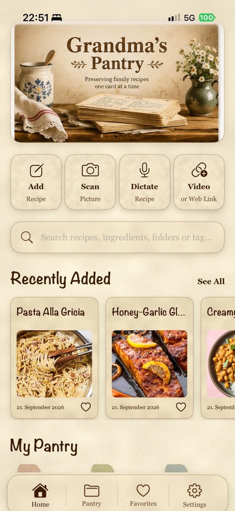 The Best Way to Organize Family Recipes in One Easy Place grandmas recipe pantry iphone home